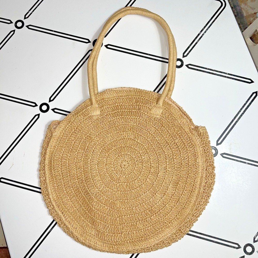 Boho Bag Hand Woven Straw Large Beach Bag Summer Tote Shoulder Purse - Picture 2 of 7